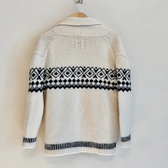 Nili Lotan Fair Isle Nordic Knit Open Cardigan Sweater Alpaca Wool Blend Size M - Picture 6 of 10